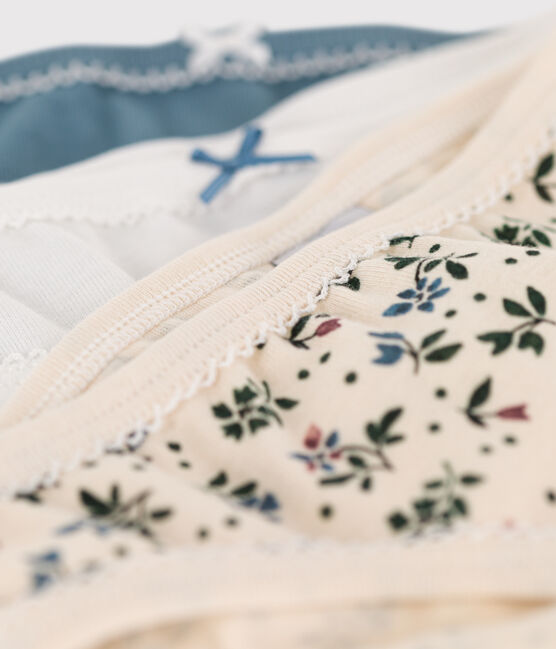 3er-Set Slips aus Baumwolle mit Blumenmotiv für Mädchen variante 2
