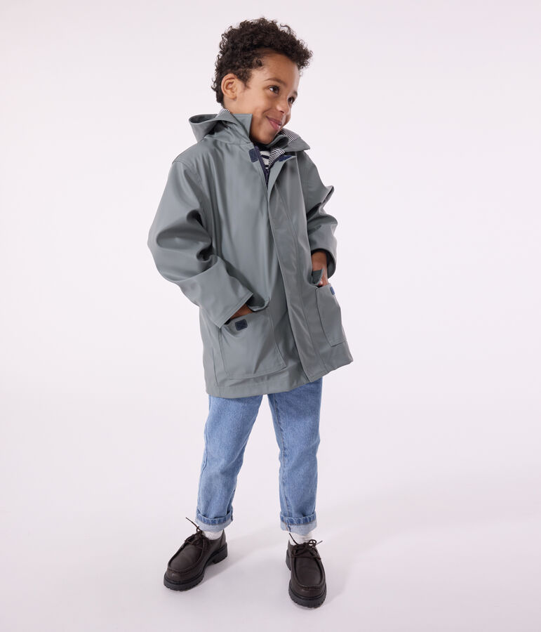 Klassische Kinder-Regenjacke f&uuml;r M&auml;dchen und Jungen gr&uuml;n