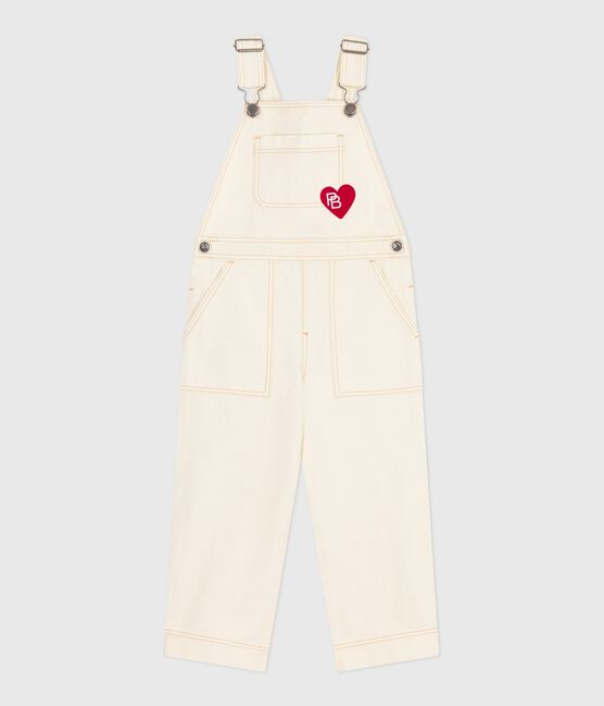 Kinder-Latzhose aus einfarbigem Denim naturfarben MILK