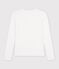 Lang&auml;rmeliges Damen-T-Shirt L'Iconique mit M&auml;usez&auml;hnchenkante aus einfarbigem Rippstrick weiss