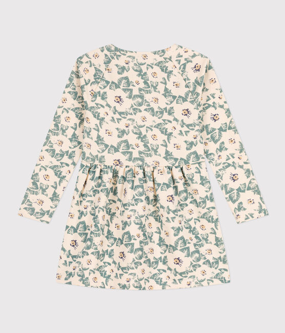 Kinderkleid aus Molton mit Blumenprint für Mädchen weiss AVALANCHE/ MULTICO