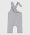 Langbeinige Baby-Latzhose aus einfarbigem dicken Jersey grau FUMEE CHINE