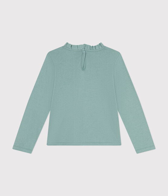 Langärmeliges Kinder-T-Shirt aus Rippstrick für Mädchen grün PAUL