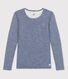 Damen-T-Shirt aus Wolle und Baumwolle mit Streifenmuster