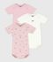 Set kurz&auml;rmelige Baby-Bodys aus Baumwolle mit Blumenmuster vielfarbig