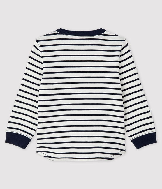 Baby-T-Shirt für Jungen weiss MARSHMALLOW/blau SMOKING