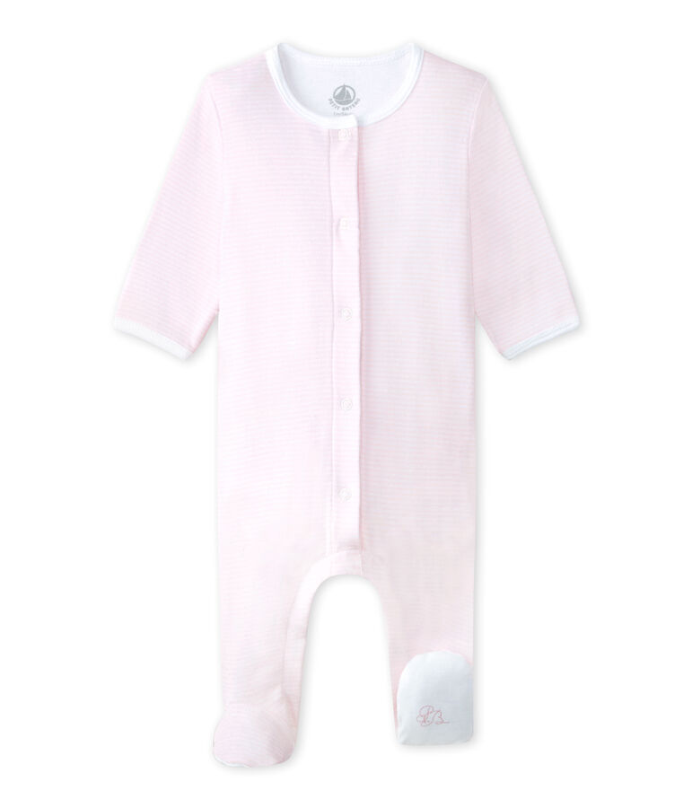 Unisex-Baby-Body und Schlafanzug in einem rosa VIENNE/weiss ECUME