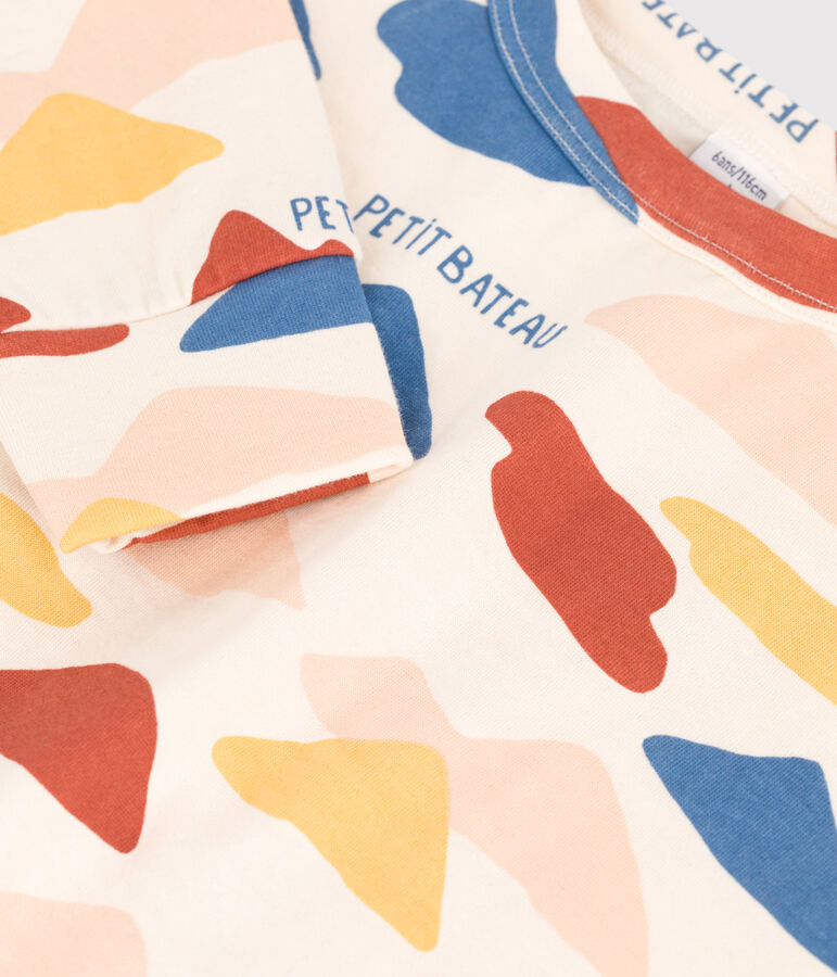 Bedrucktes Kinder-Sweatshirt aus Doppeljersey naturfarben/vielfarbig