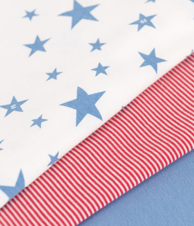 3er-Set kurz&auml;rmelige Kinder-T-Shirts aus Baumwolle mit Sternmotiv vielfarbig