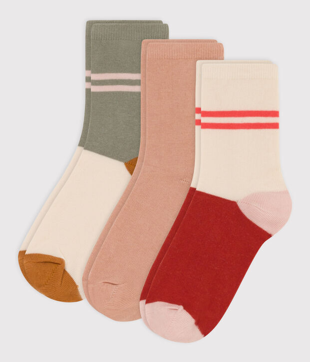 3er-Set Kindersocken aus Baumwolljersey vielfarbig