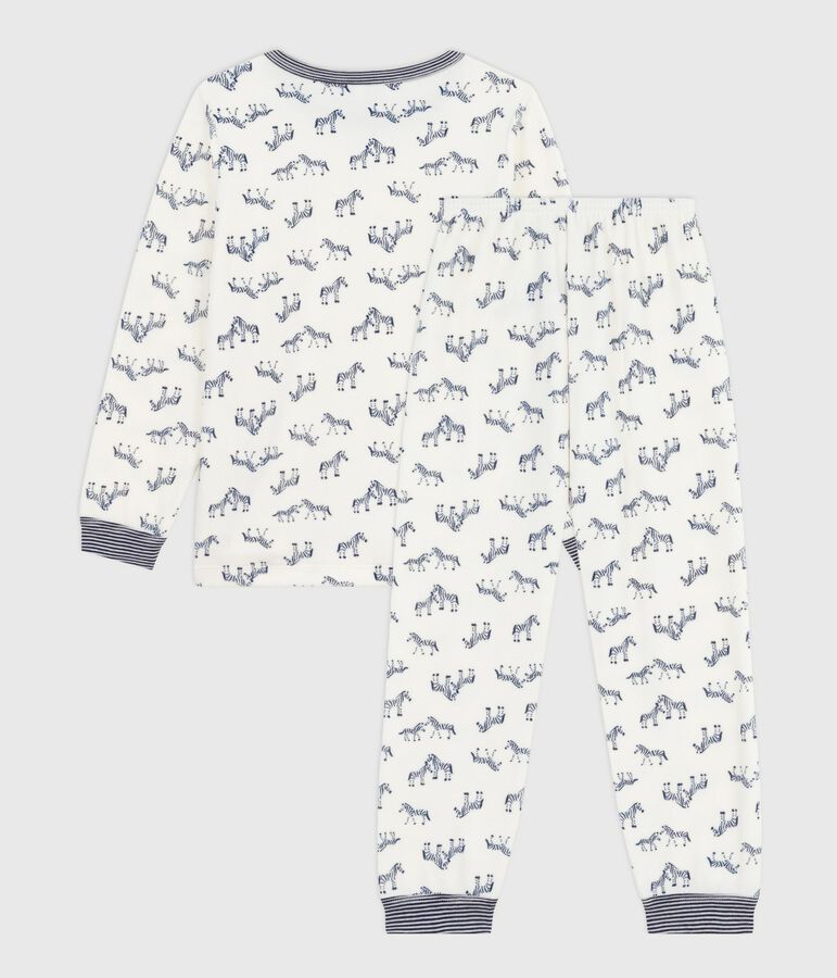 Kinder-Pyjama aus Nicki mit Zebras blau/blau