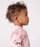 Strampler aus Doppeljersey mit Blumenmuster rosa JOLI/weiss MULTICO