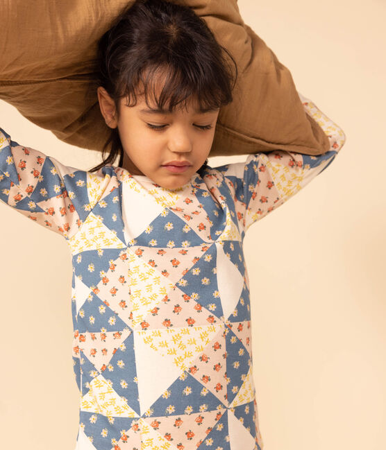 Kinderpyjama aus Baumwolle mit Patchworkmuster für Mädchen weiss AVALANCHE/ MULTICO