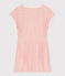 Kurzärmeliges Kinder-Kleid aus Baumwoll-Frottee mit Streifen  orange MARSHMALLOW/ ABRICOT
