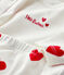 Dreiteiliges Baby-Set aus Bio-Baumwolle mit rotem Herzmuster weiss MARSHMALLOW/rot TERKUIT