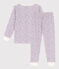 Kinderpyjama aus Baumwolle mit Blumen für Mädchen weiss MARSHMALLOW/weiss MULTICO