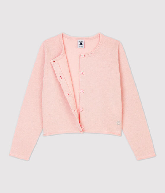 Kinder-Cardigan aus Baumwolle für Mädchen rosa MINOIS/ ARGENT
