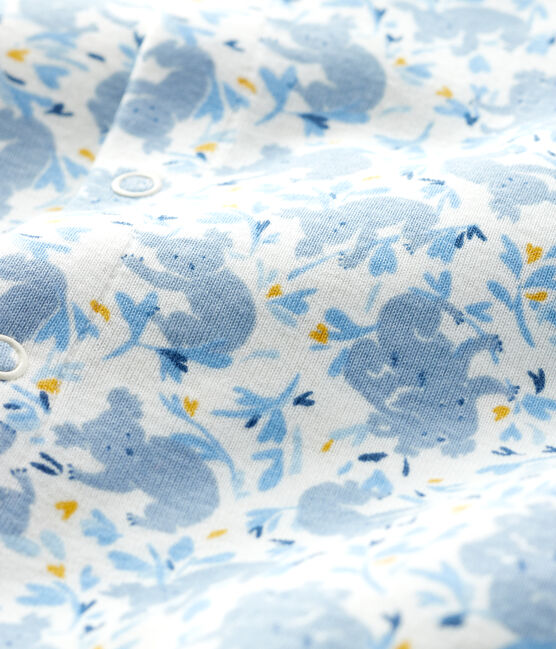 Langoverall mit Koala-Motiv für Jungen aus Rippstrick weiss MARSHMALLOW/weiss MULTICO