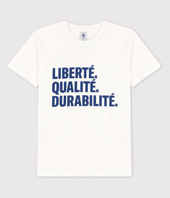 Einfarbiges T-Shirt aus Baumwolle weiss MARSHMALLOW