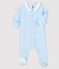 Blauer Baby-Strampler aus Nicki mit Kragen für Jungen blau FRAICHEUR