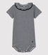 Baby-Body aus Bio-Baumwolle mit Ringelstreifen und Rüschenkragen