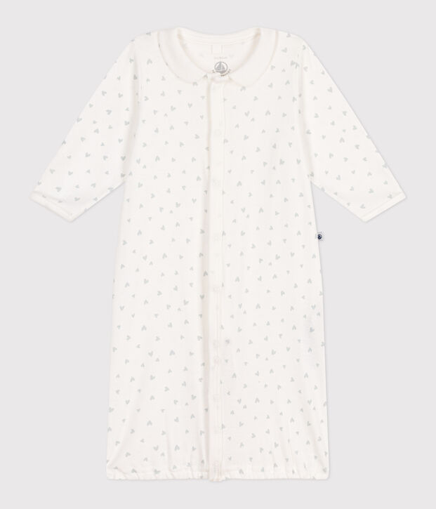 Baby-Kombi-Overall aus Baumwolle mit Kragen und kleinen Herzen weiss/vielfarbig