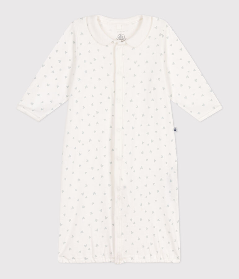 Baby-Kombi-Overall aus Baumwolle mit Kragen und kleinen Herzen weiss/vielfarbig