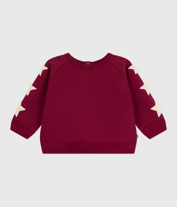Baby-Sweatshirt aus Baumwolle, warm und weich mit Sternmotiv rot