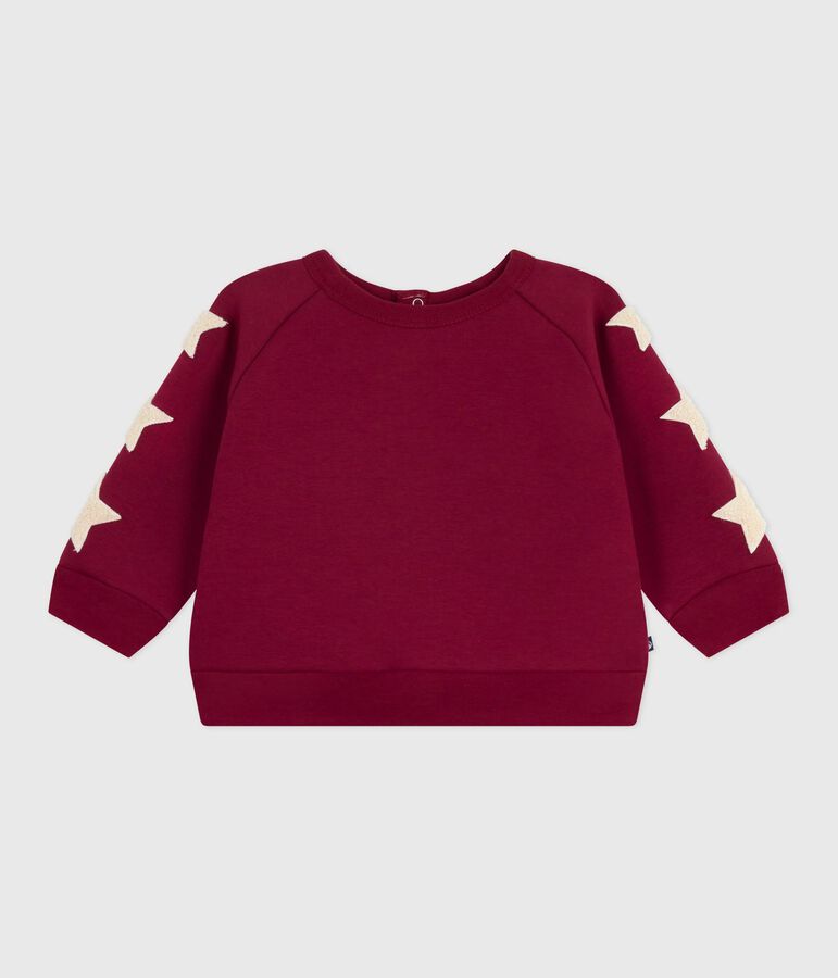 Baby-Sweatshirt aus Baumwolle, warm und weich mit Sternmotiv rot