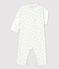 Fußloser Baby-Strampler aus Baumwolle mit Babyfüßchen-Motiv weiss MARSHMALLOW/weiss MISTIGRI