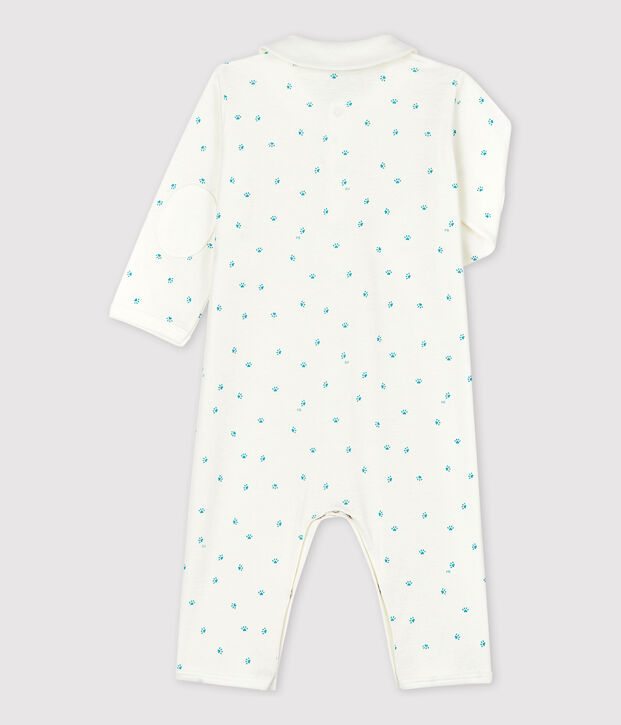 Fu&szlig;loser Baby-Strampler aus Baumwolle mit Babyf&uuml;&szlig;chen-Motiv weiss/grau