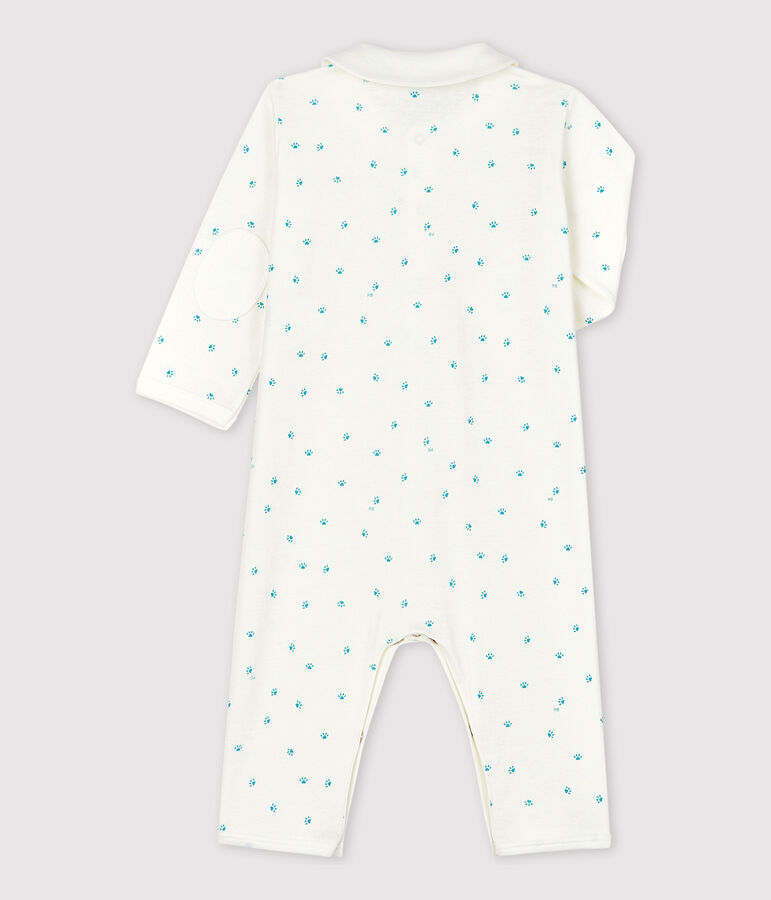 Fu&szlig;loser Baby-Strampler aus Baumwolle mit Babyf&uuml;&szlig;chen-Motiv weiss/grau