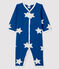 Blauer Baby-Strampler aus Rippstrick mit großem Sternenmuster blau MAJOR/weiss MARSHMALLOW