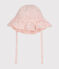 Breitkrempiger Baby-Hut aus Musselin mit rosa Blumenmuster Mädchen variante 1