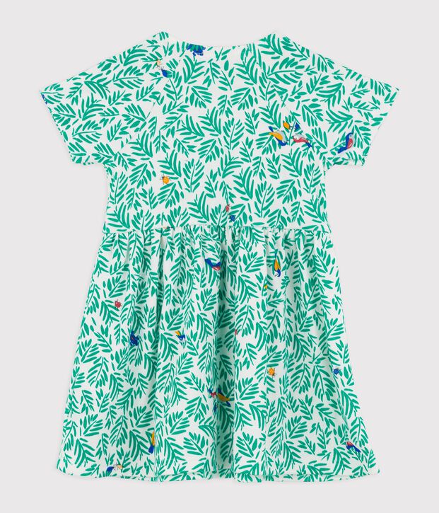 Baby-Kleid aus Baumwolle f&uuml;r M&auml;dchen weiss/vielfarbig