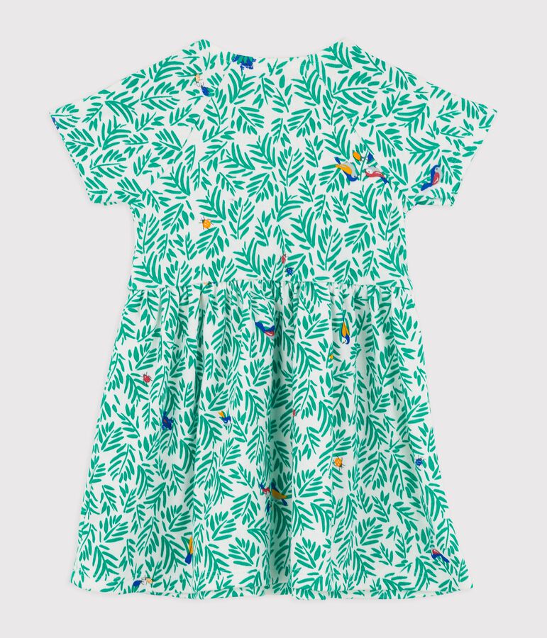 Baby-Kleid aus Baumwolle f&uuml;r M&auml;dchen weiss/vielfarbig