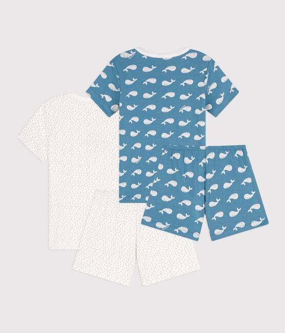 2er-Set Kinder-Kurzpyjama aus Baumwolle mit Walmotiv für Jungen variante 1