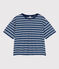 Damen-T-Shirt LE BOXY aus Baumwolle blau MEDIEVAL/weiss MARSHMALLOW