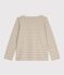 Lang&auml;rmeliges Damen-Streifenshirt Marini&egrave;re aus Baumwolle beige/weiss
