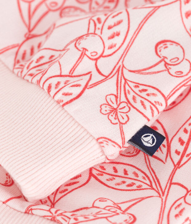Baby-Sweatshirt aus Baumwolle mit rosa Kirschen rosa/rot