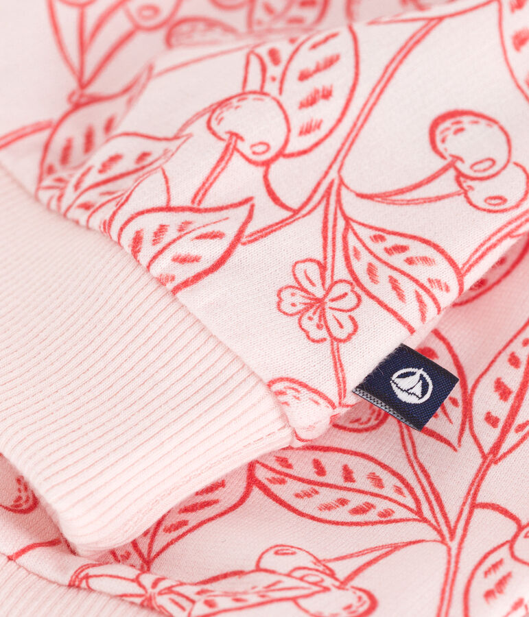 Baby-Sweatshirt aus Baumwolle mit rosa Kirschen rosa/rot