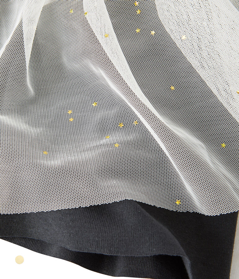 Baby-M&auml;dchen-Kleid im Materialmix weiss/grau