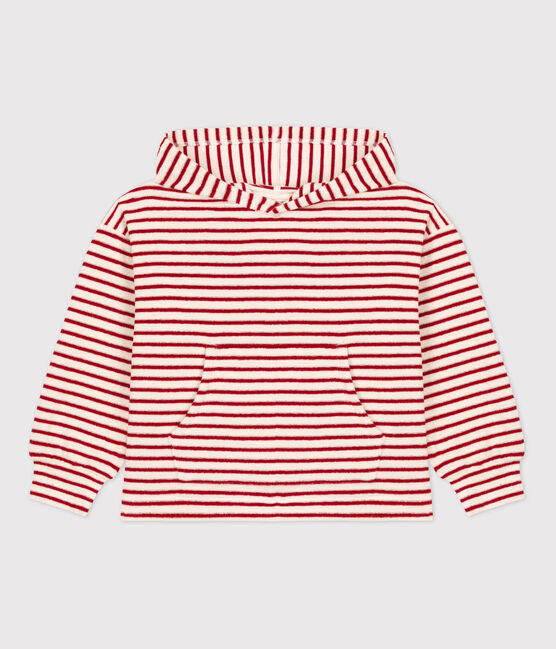 Gestreiftes Kinder-Hoodie für Mädchen / Jungen weiss AVALANCHE/ STOP
