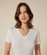 Kurzärmeliges Damen-T-Shirt L'ICONIQUE aus einfarbigem Rippstrick