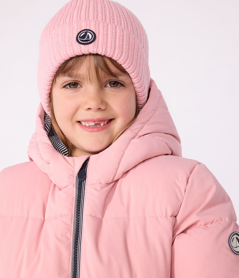 Einfarbige Kinder-Winterjacke rosa