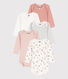 5er-Set langärmelige Baby-Bodys aus Baumwolle mit Blumenmotiv