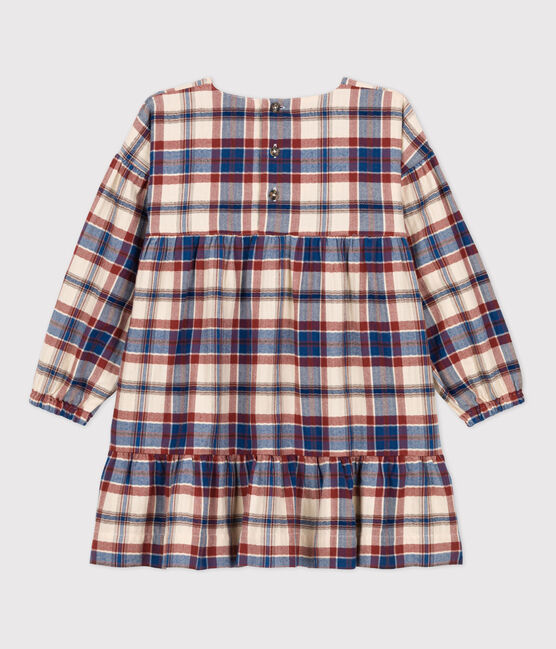 Kariertes Kinderkleid aus Flanell für Mädchen weiss AVALANCHE/ MULTICO