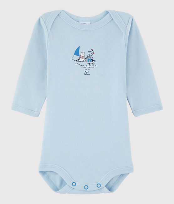 Langärmeliger Baby-Body Jungen blau FRAICHEUR