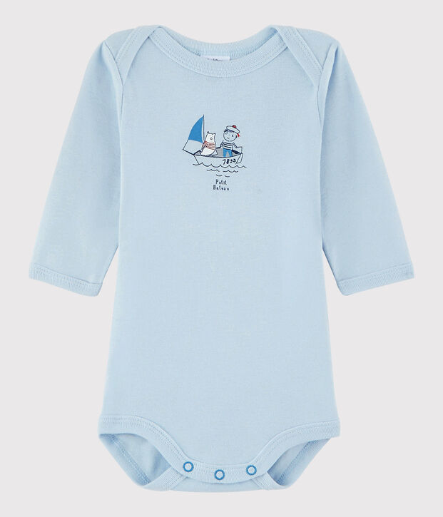 Lang&auml;rmeliger Baby-Body Jungen blau