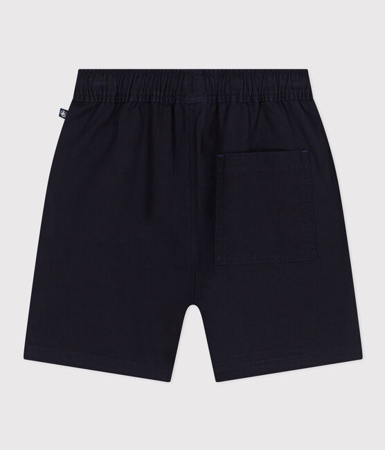 Kinder-Shorts aus Baumwoll-Twill und Leinen blau SMOKING